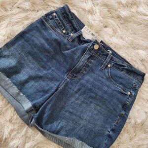Seven 7 Womens Denim Shorts Cuffed Hem Sz 8 Blue